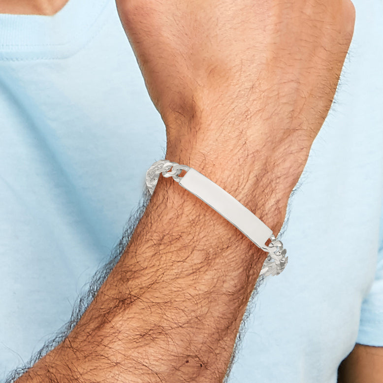 Sterling Silver Curb Link ID Bracelet