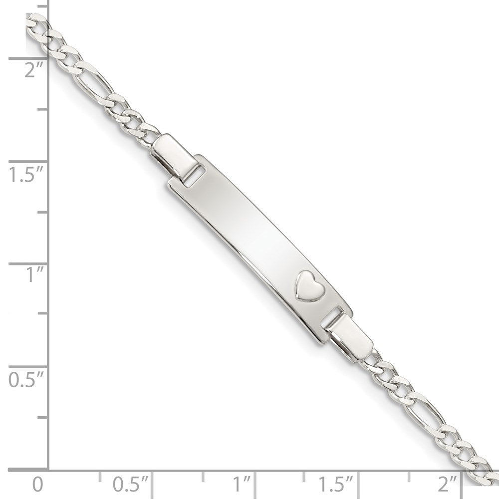 Sterling Silver Baby ID with Heart Bracelet