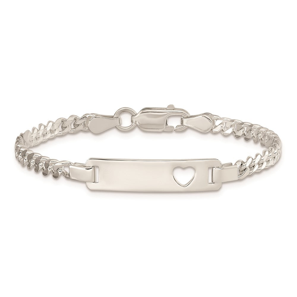 Sterling Silver Baby ID with Cut-out Heart Bracelet