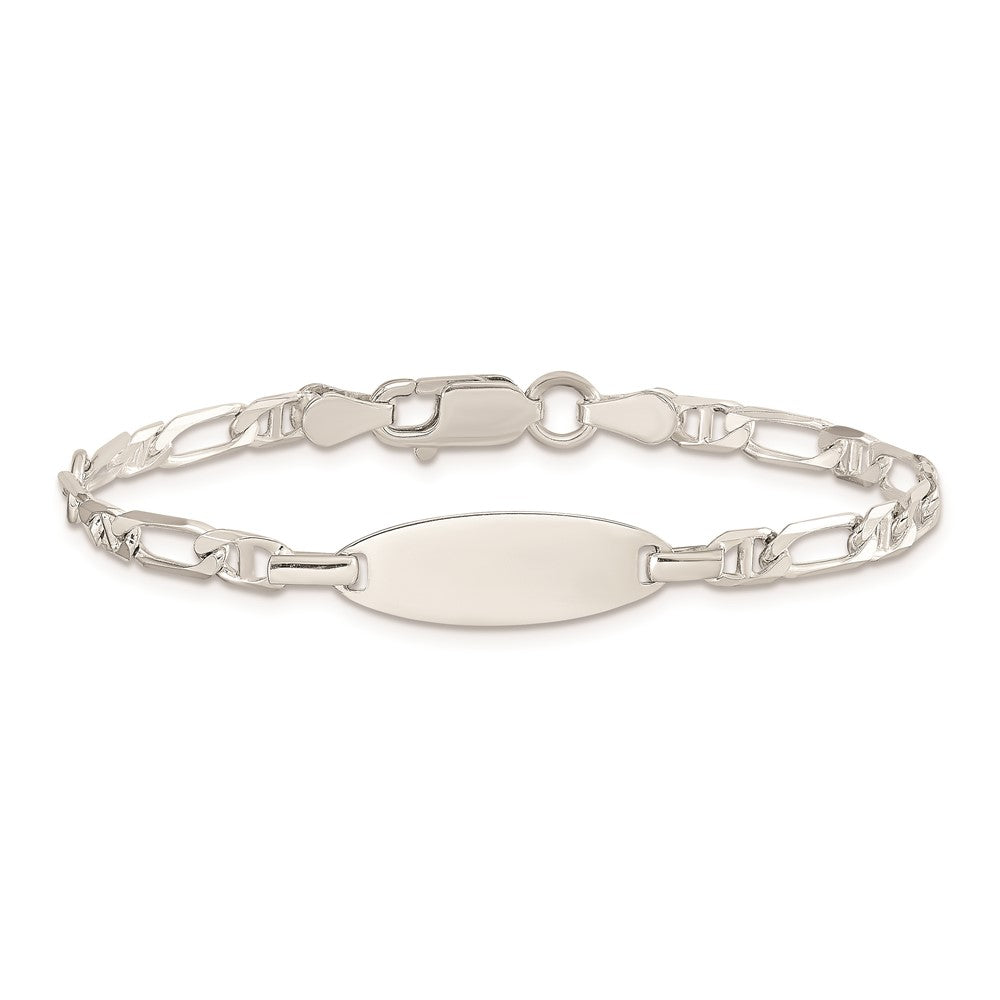 Sterling Silver Polished Engraveable 5in Plus 1in EXT Childrens ID Bracelet
