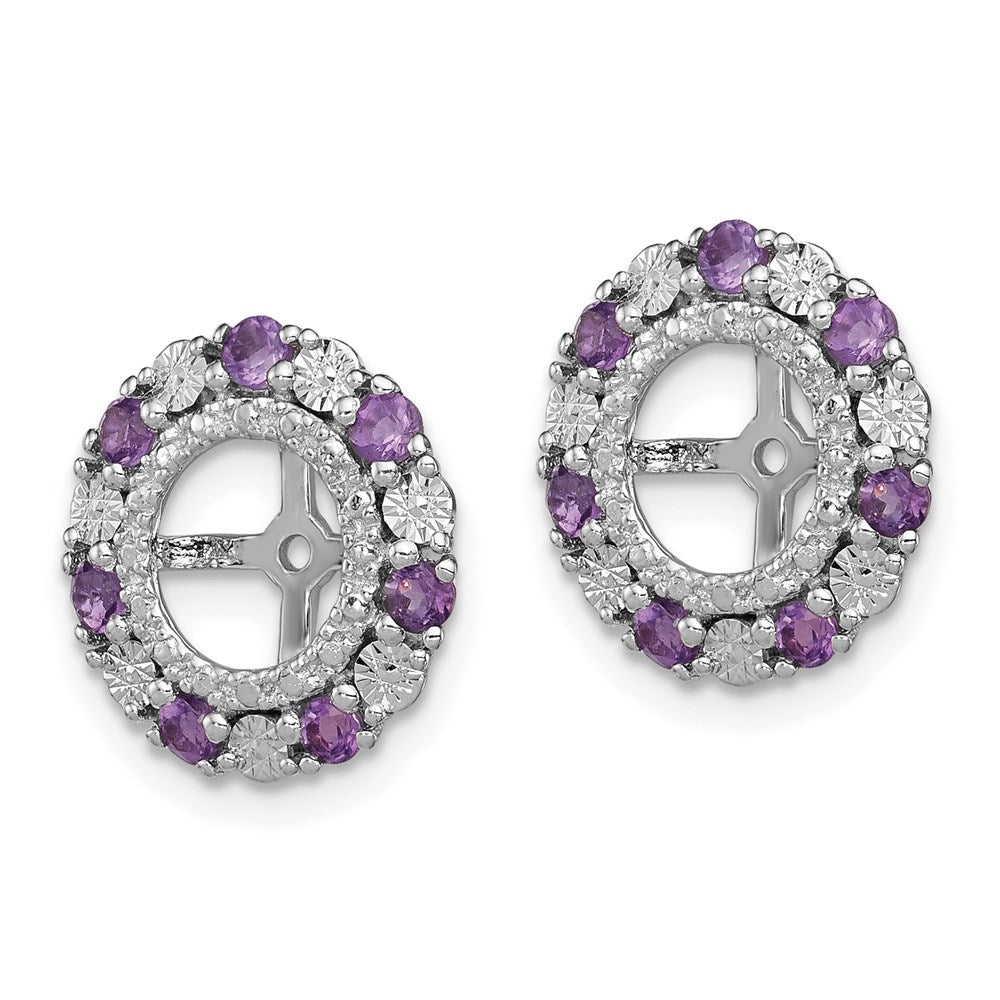 Sterling Silver Rhodium Amethyst Earring Jacket