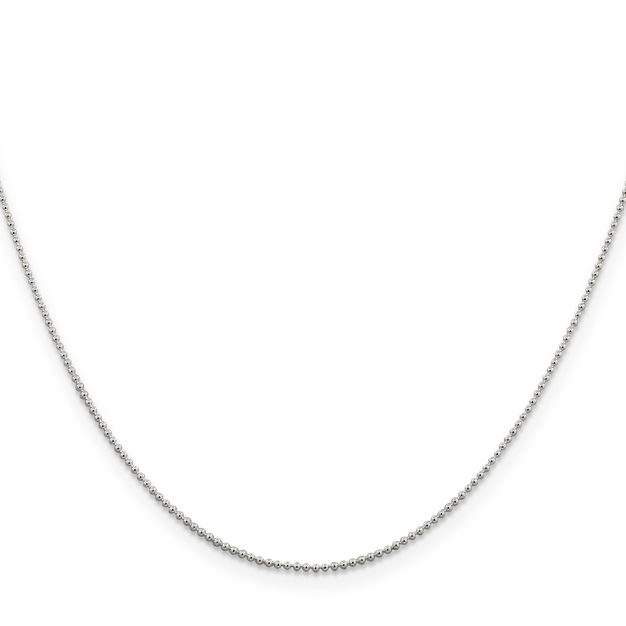 Sterling Silver 1mm Beaded Chain Anklet
