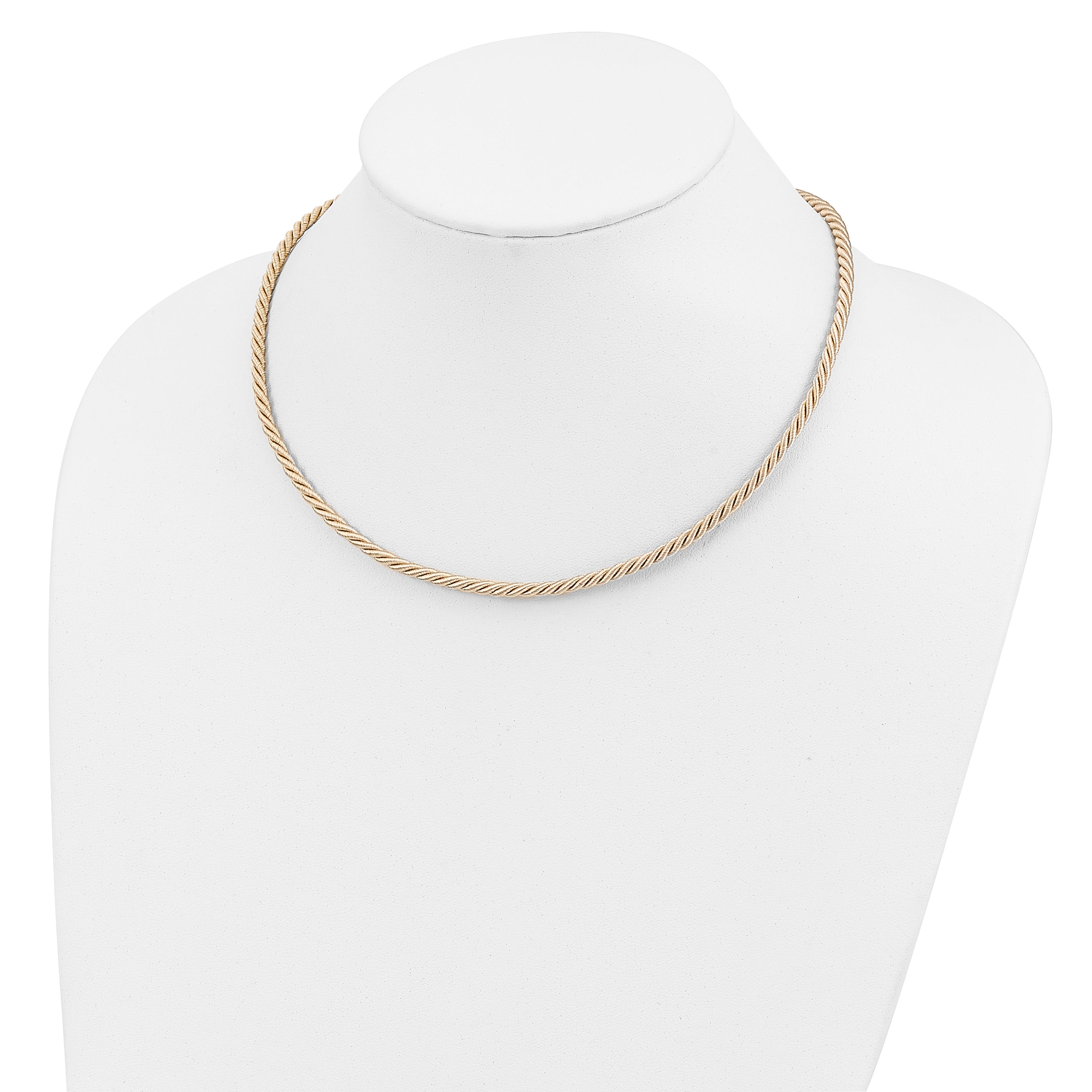 Sterling Silver Rhodium-plated 18inch Cream Satin Cord Necklace