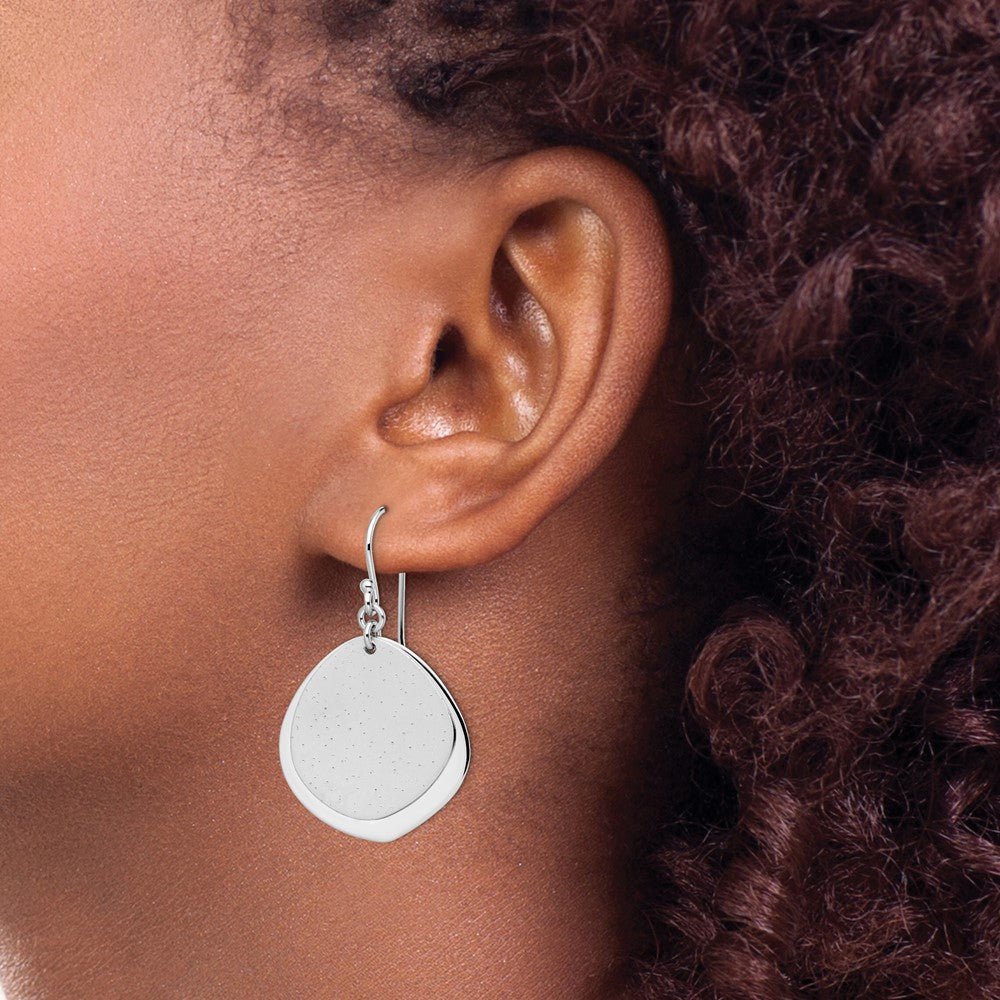 SS Rhodium-plated Radiant Essence Polished Earrings