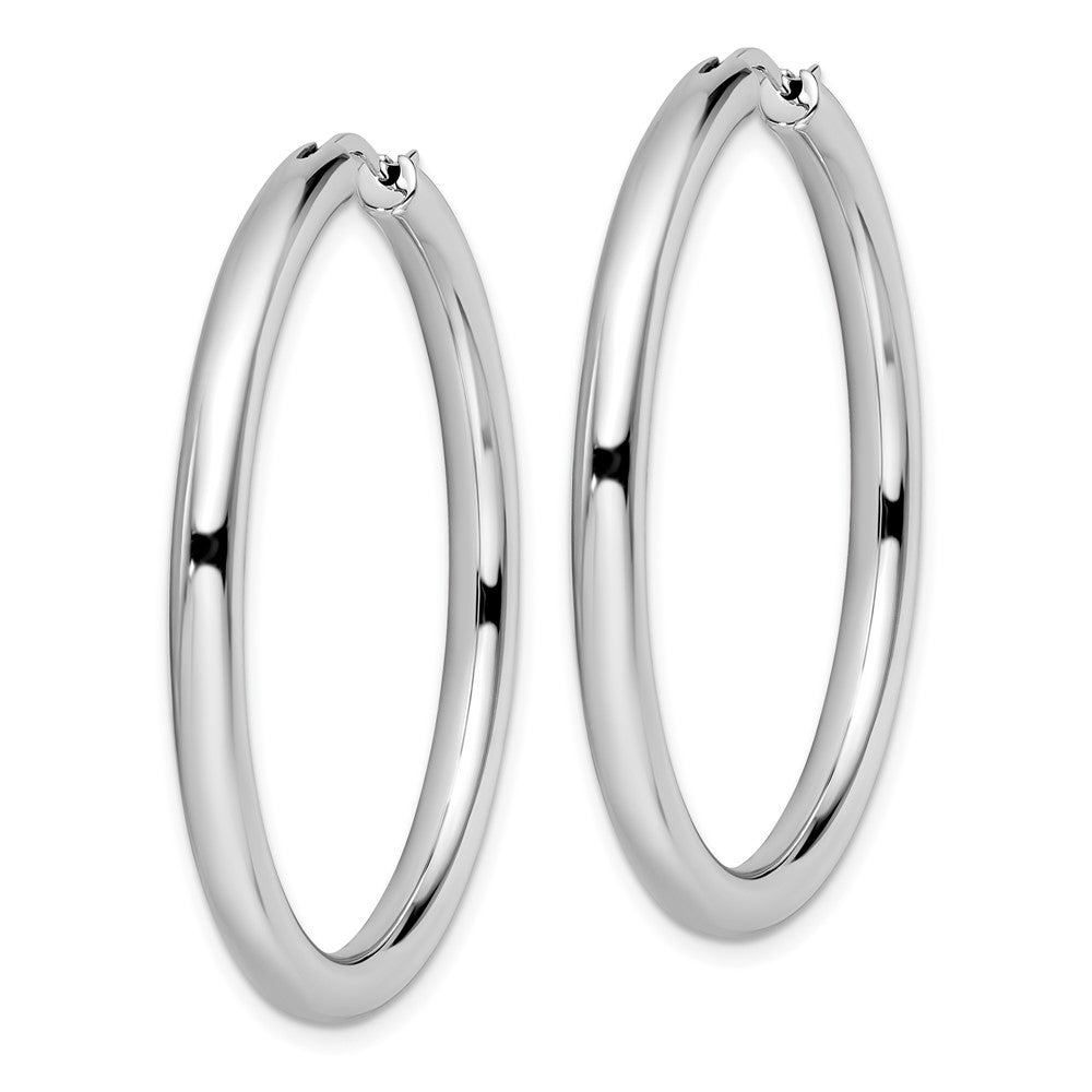 Sterling Silver Rhodium-plated 3.5mm Tube Earrings