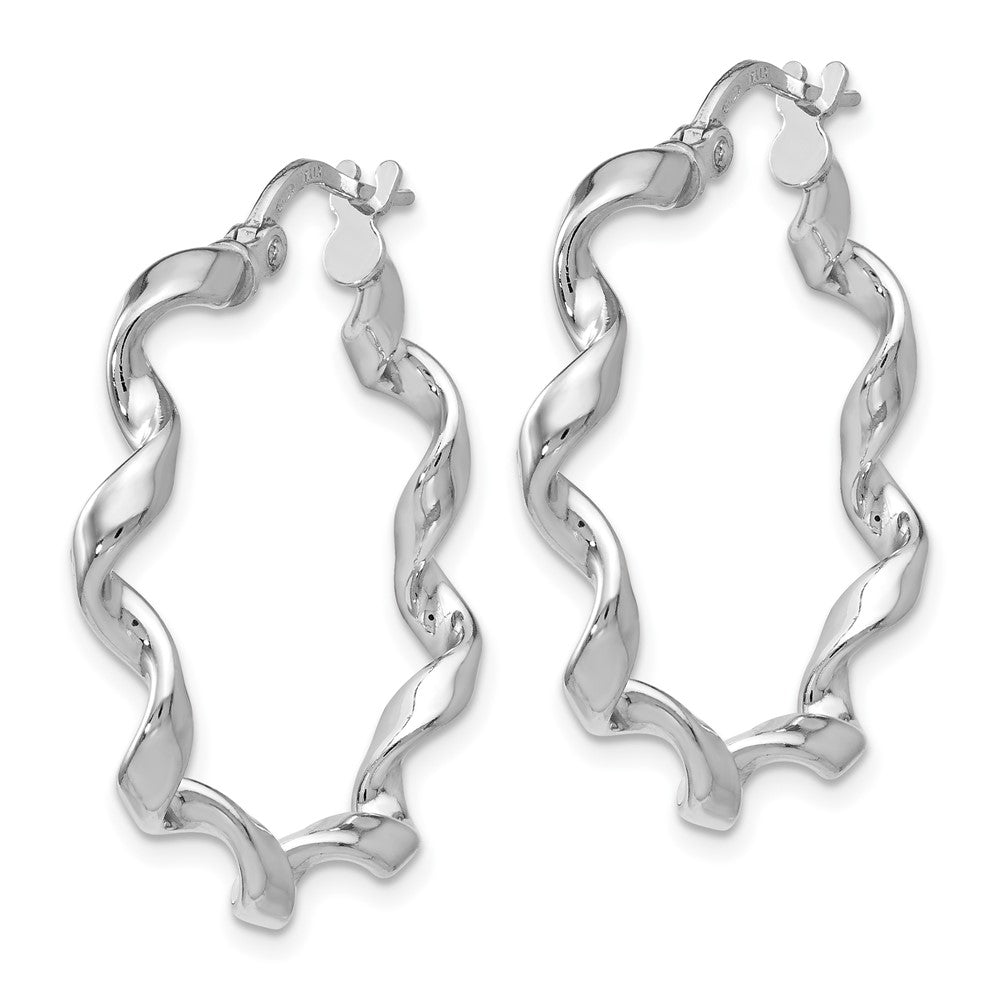Sterling Silver Polished Twisted Hoop Earrings
