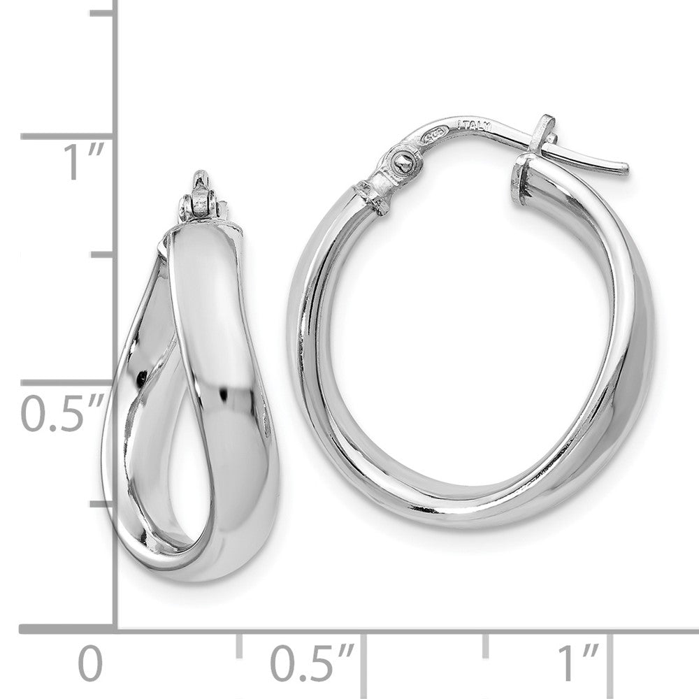 Sterling Silver Polished Twisted Hoop Earrings