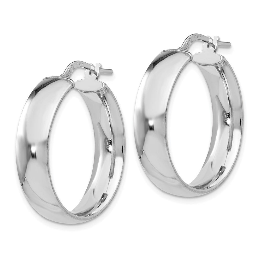 Sterling Silver Polished Hinged Hoop Earrings