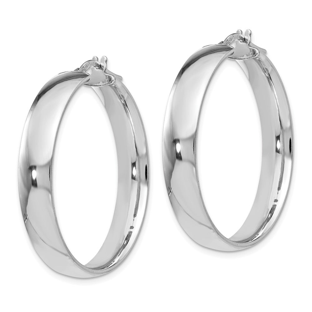 Sterling Silver Polished Hinged Hoop Earrings