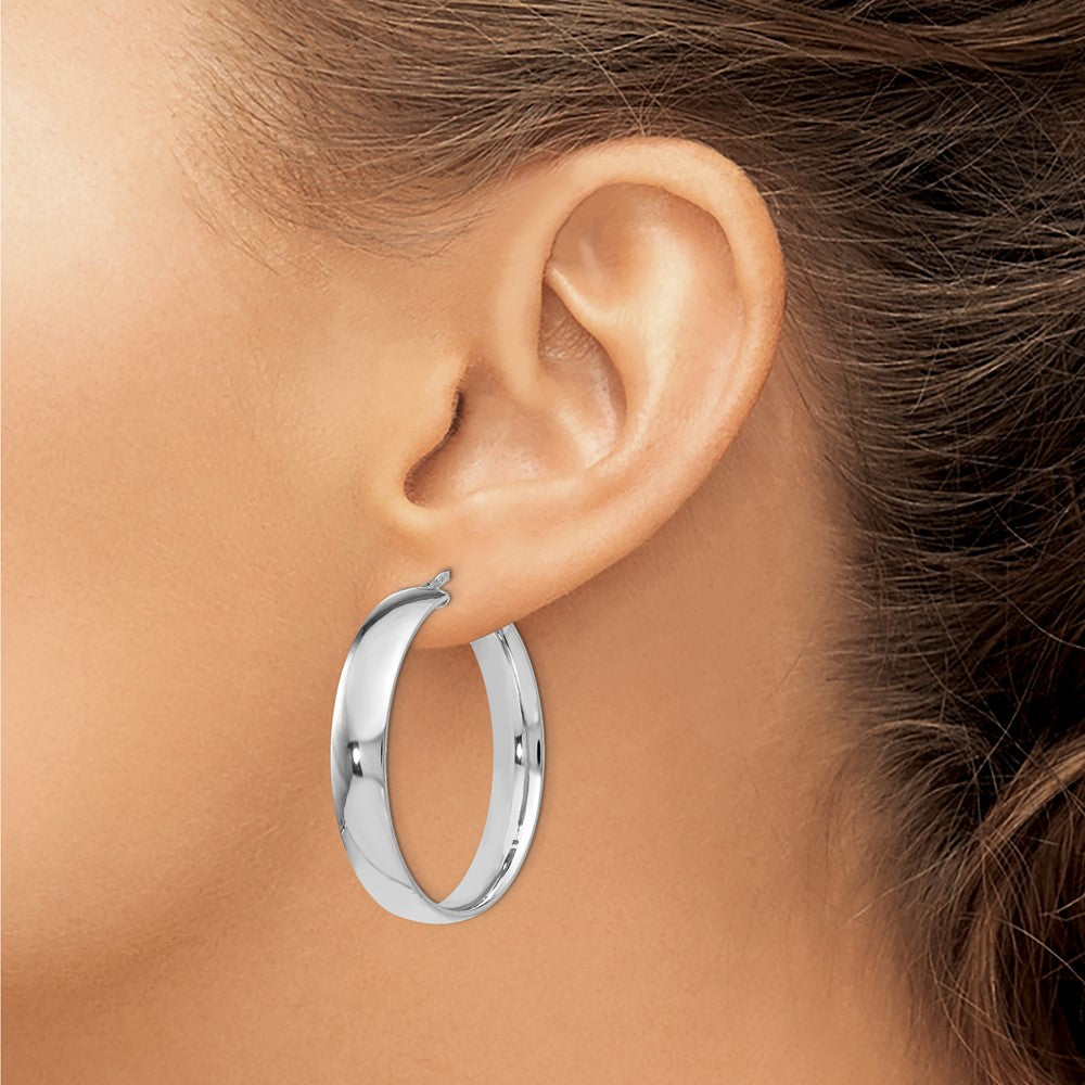 Sterling Silver Polished Hinged Hoop Earrings