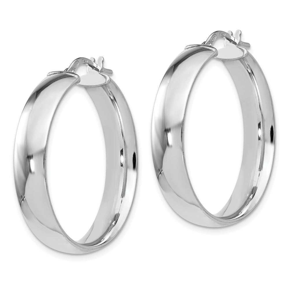 Sterling Silver Polished Hinged Hoop Earrings