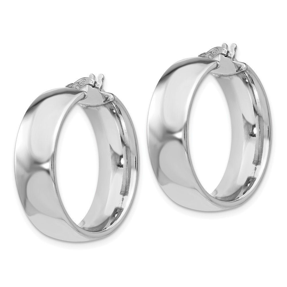 Sterling Silver Polished Hinged Hoop Earrings