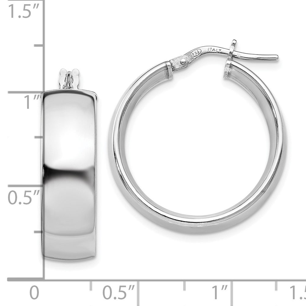 Sterling Silver Polished Hinged Hoop Earrings