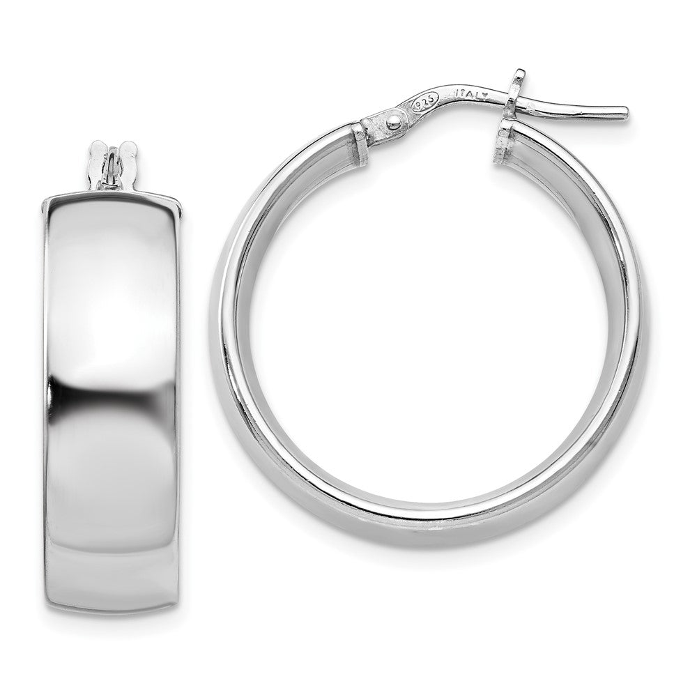 Sterling Silver Polished Hinged Hoop Earrings