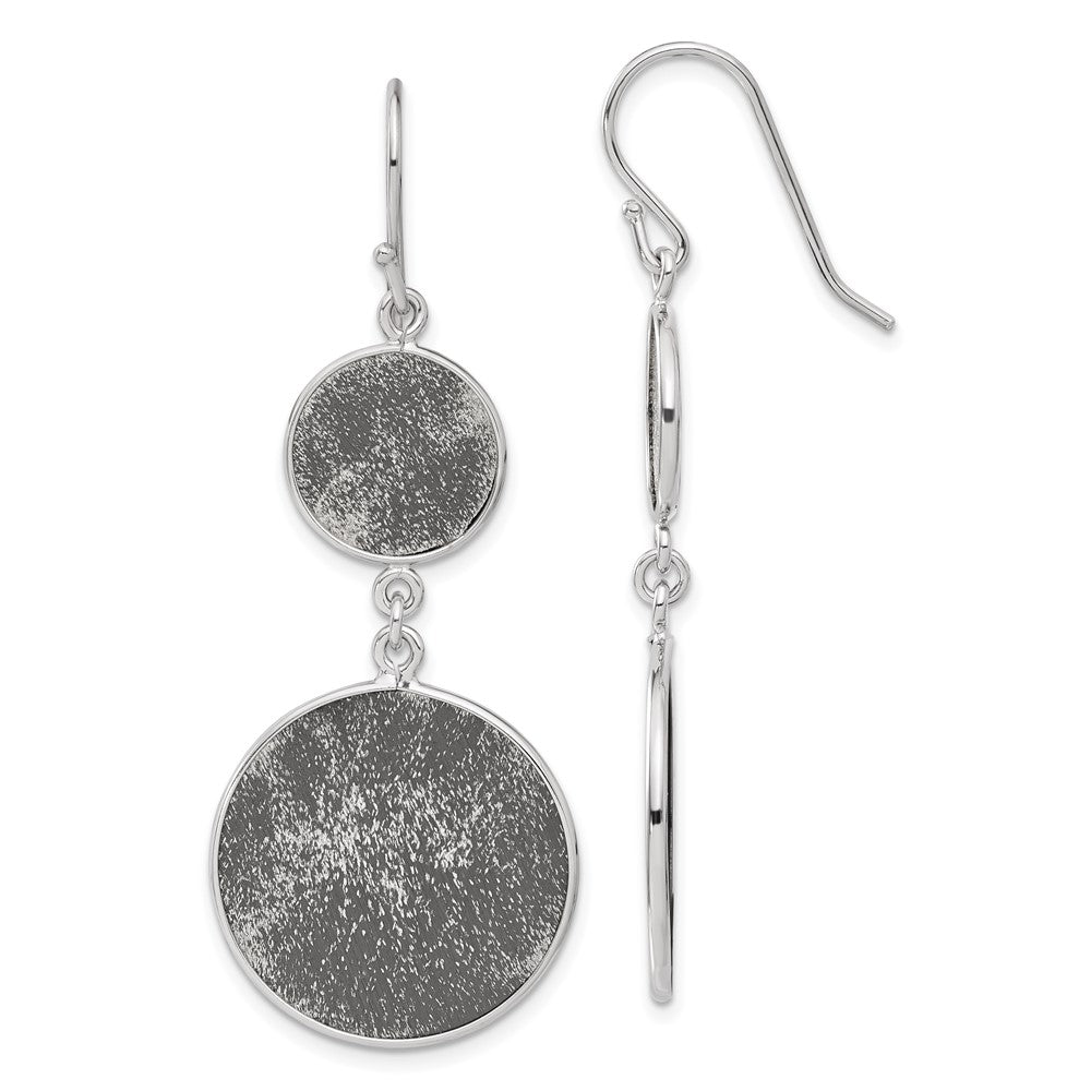 Sterling Silver Ruthenium-plated Shepherd Hook Earrings