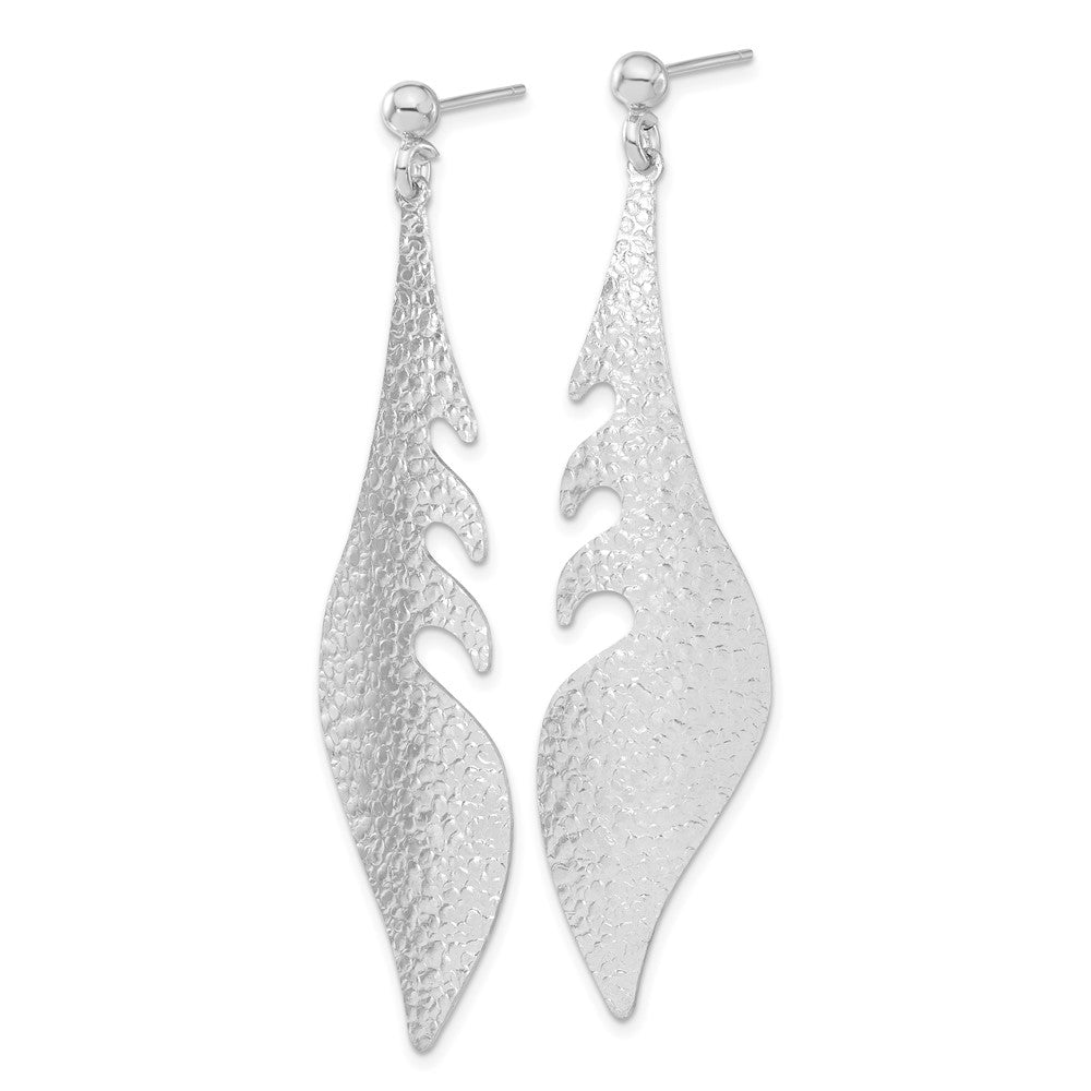Sterling Silver Polished and Textured Post Dangle Earrings