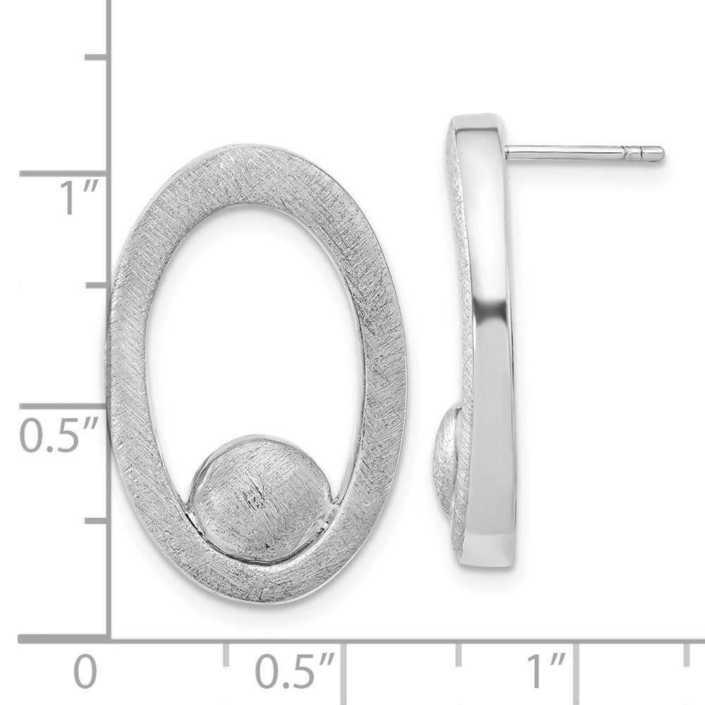 Sterling Silver Polished & Scratch Finish Post Dangle Earrings