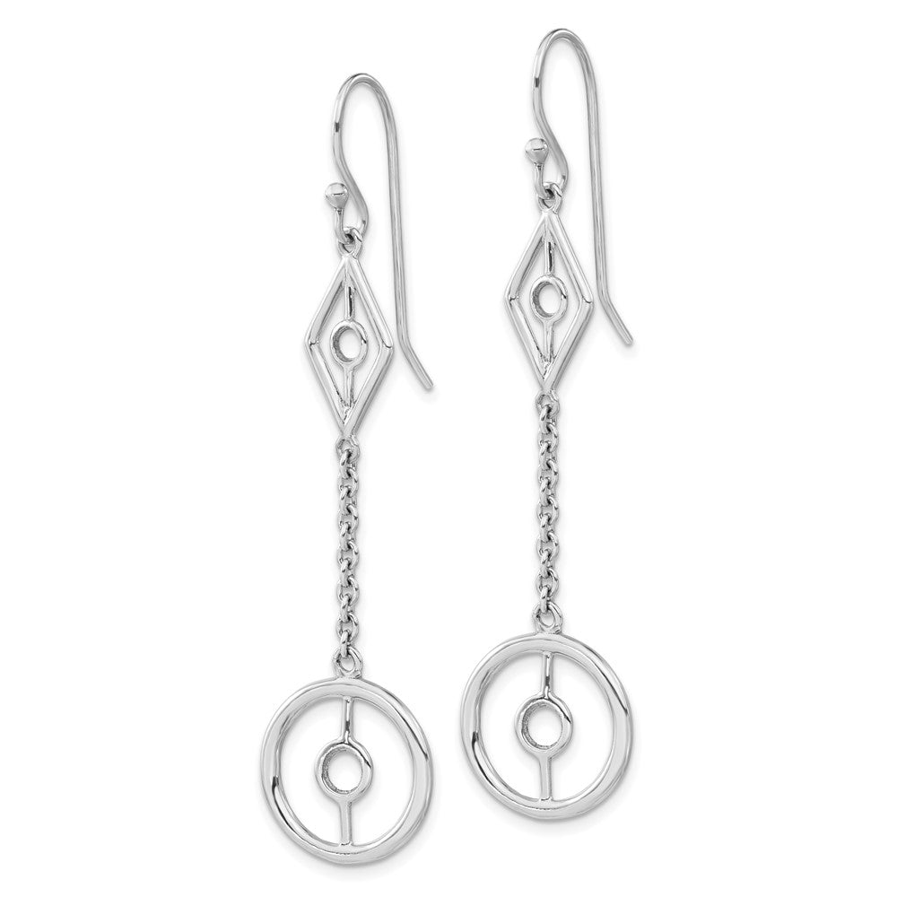 Sterling Silver Polished Geometric Dangle Earrings