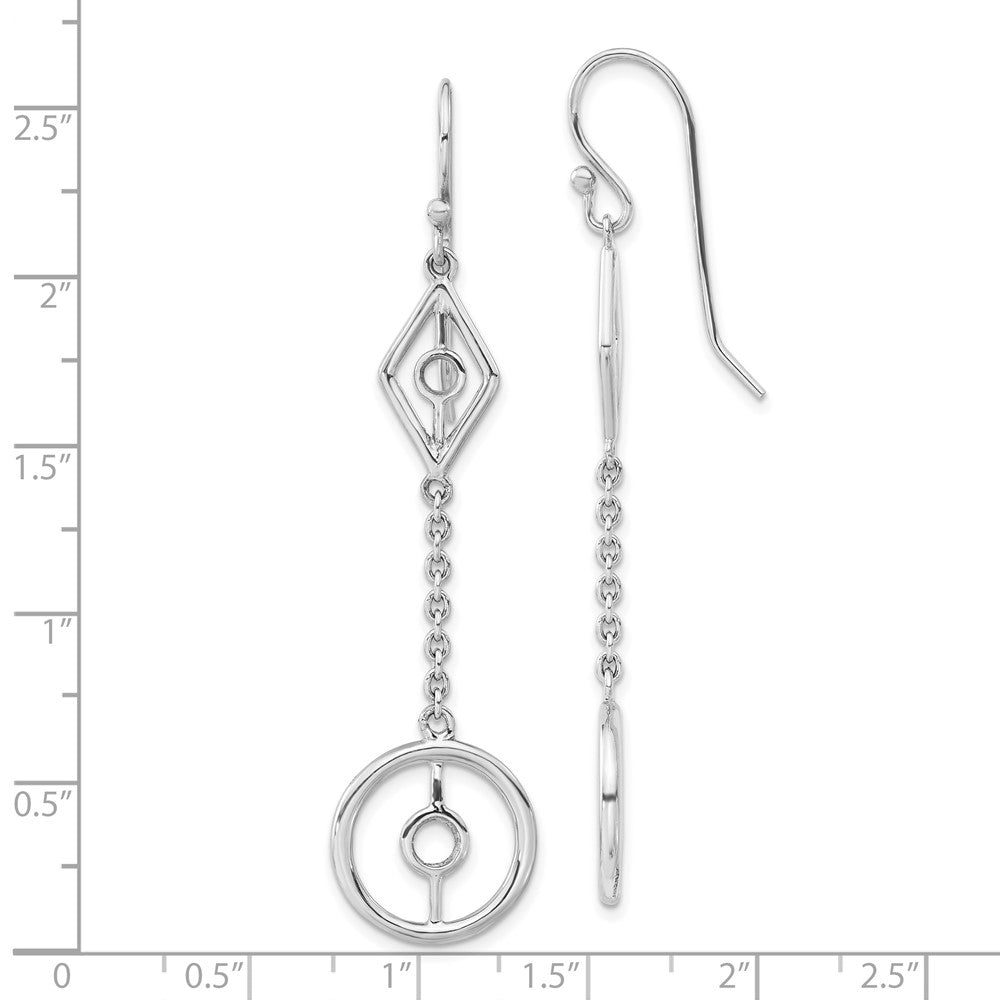 Sterling Silver Polished Geometric Dangle Earrings