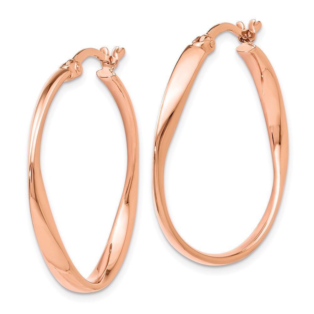Sterling Silver Rose Gold-plated Polished Hoop Earrings