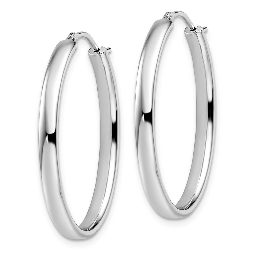 Sterling Silver Polished Oval Hoop Earrings