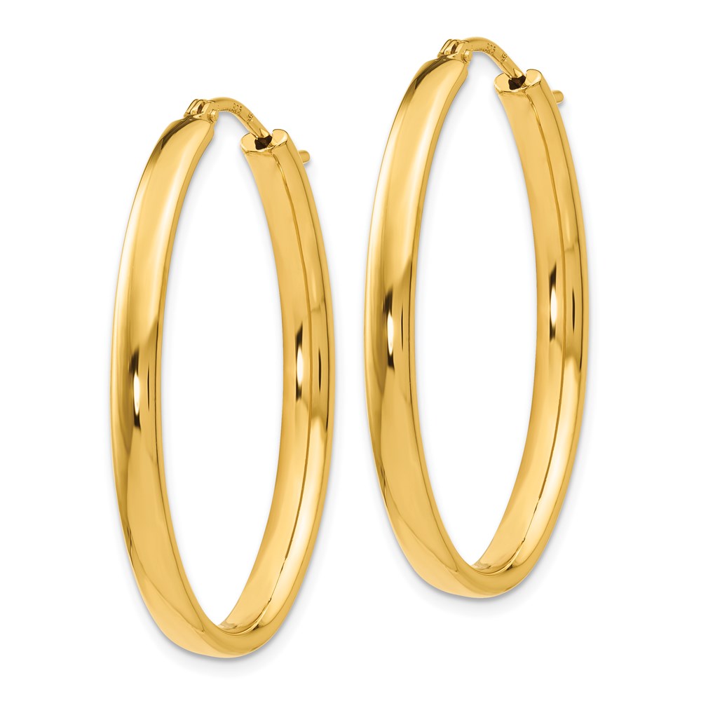 Sterling Silver Gold-plated Polished Oval Hoop Earrings