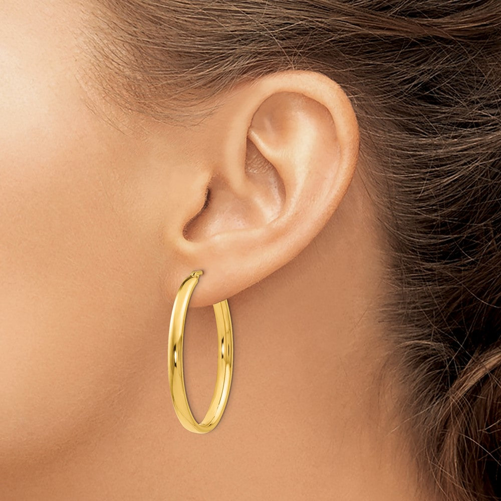 Sterling Silver Gold-plated Polished Oval Hoop Earrings