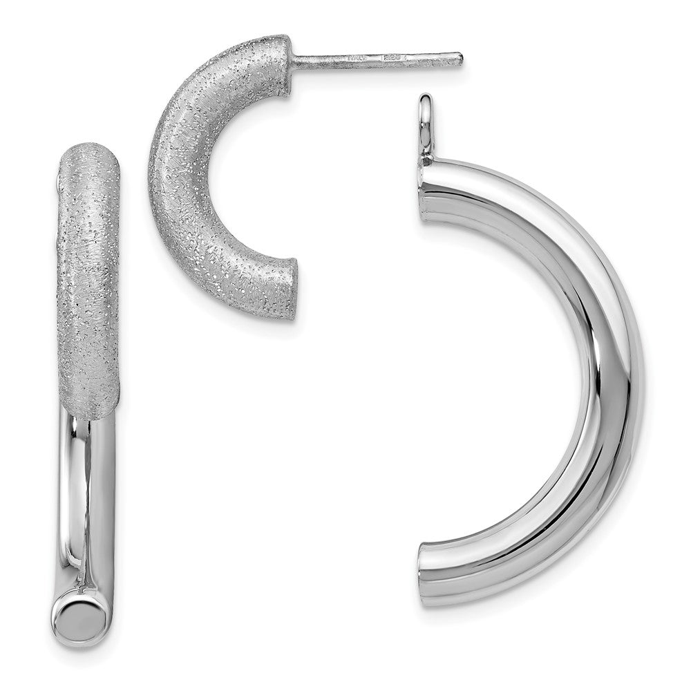 Sterling Silver Polished D/C Removable Front Back Earrings