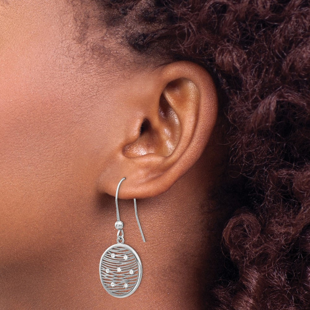 Sterling Silver Polished Preciosa Crystal Earrings