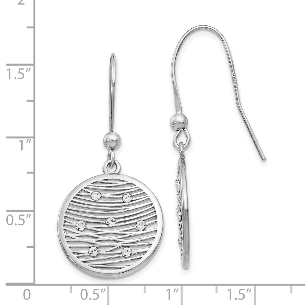 Sterling Silver Polished Preciosa Crystal Earrings