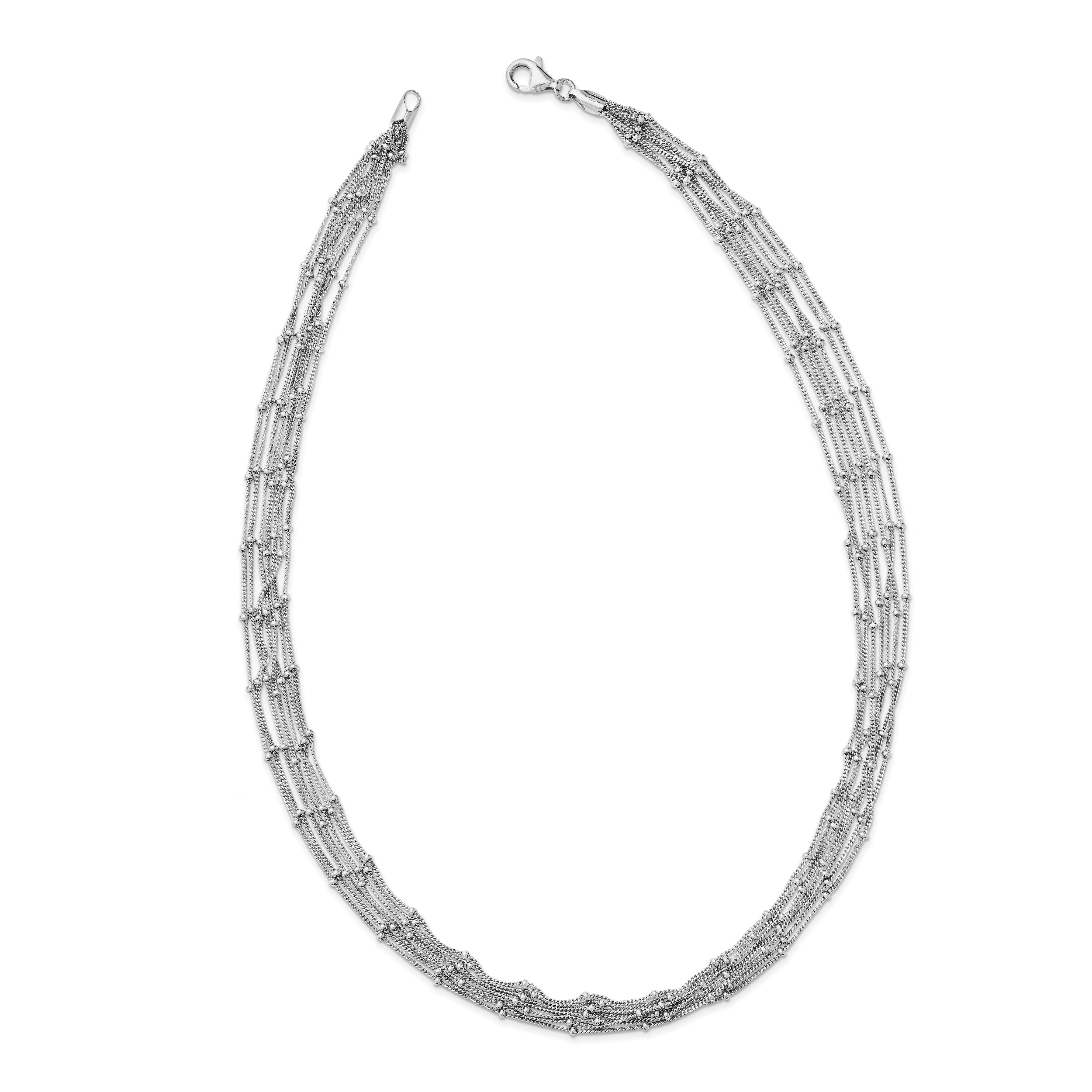 Sterling Silver Seven Strand Beaded Necklace