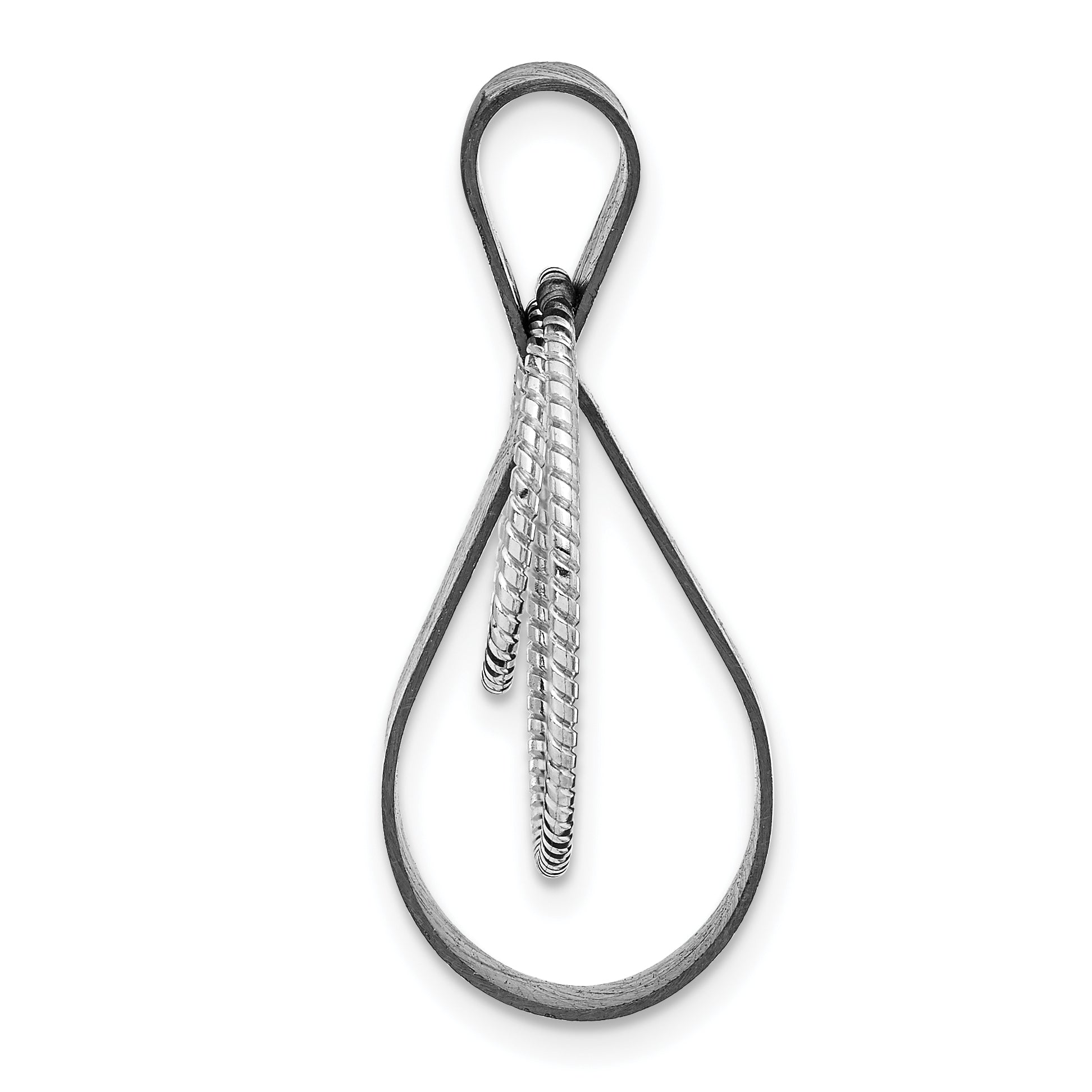 Sterling Silver Ruthenium-plated Textured Pendant
