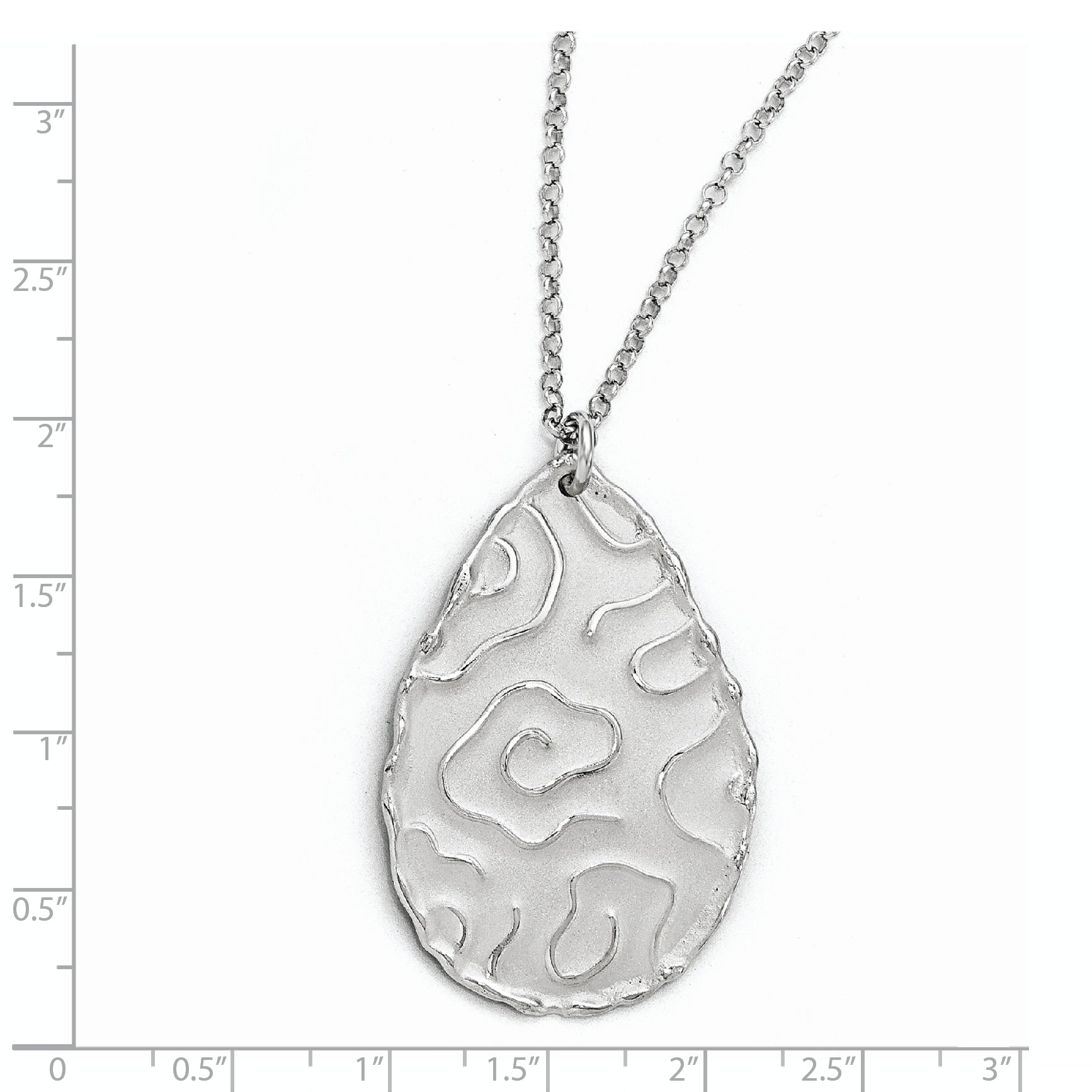 Sterling Silver Rhodium-plated Satin-Finish Necklace