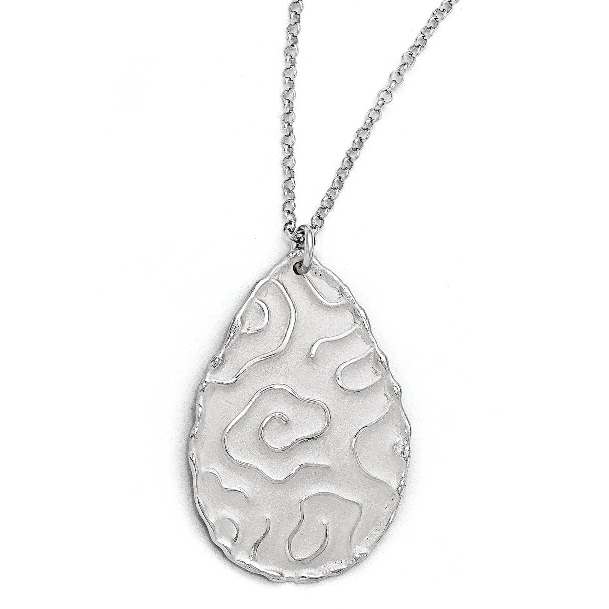 Sterling Silver Rhodium-plated Satin-Finish Necklace