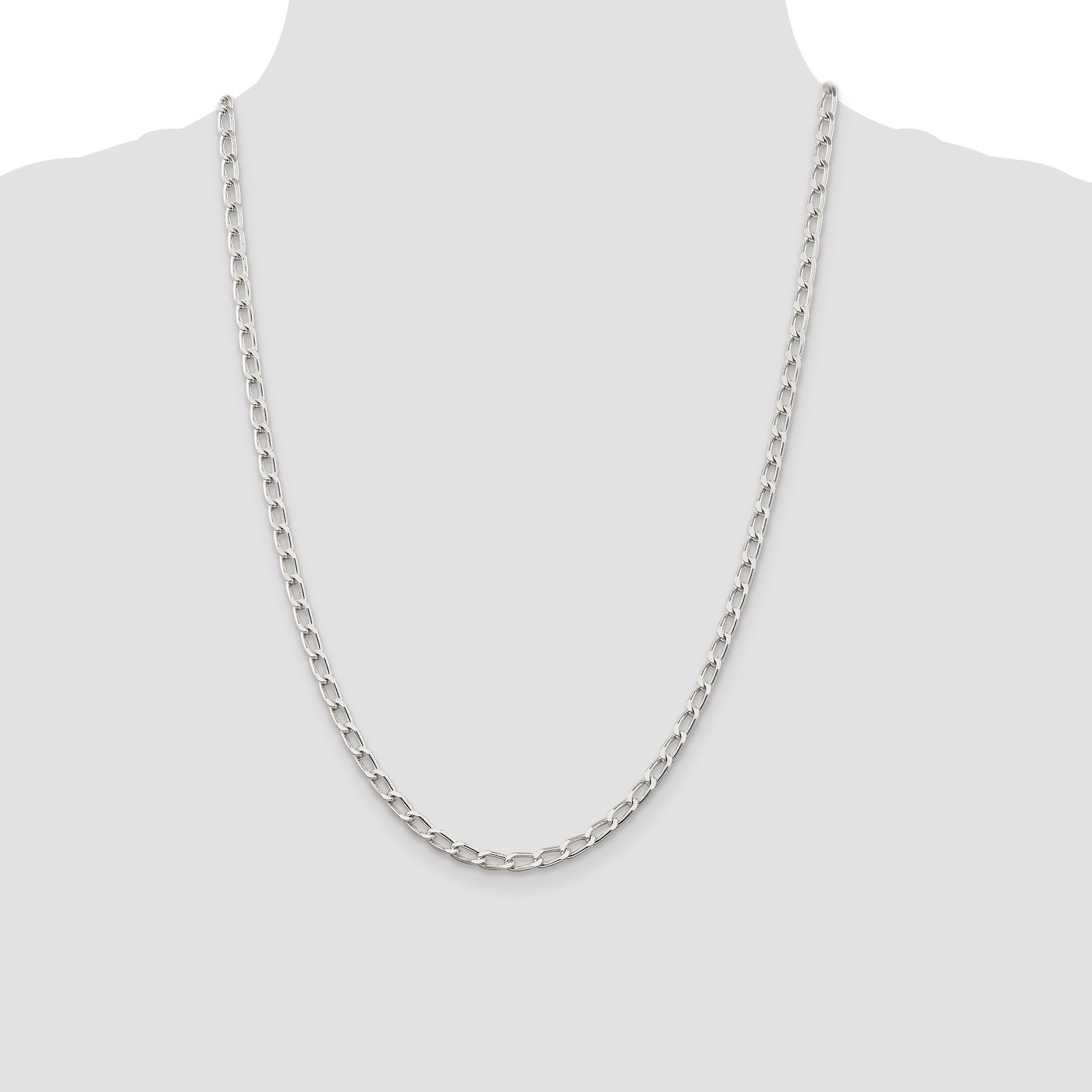 Sterling Silver 4.3mm Open Elongated Link Chain