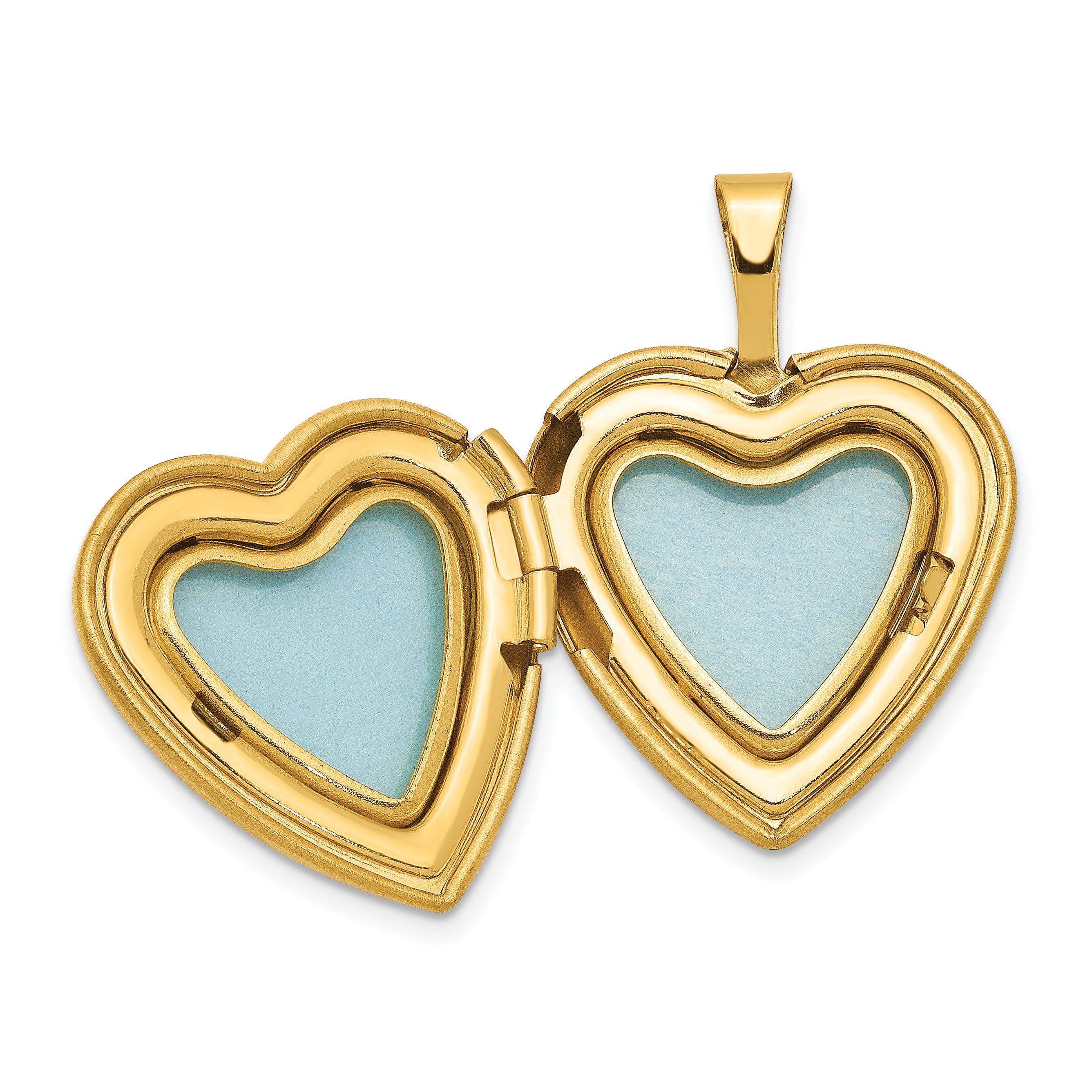 1/20 Gold Filled 16mm Satin and Polished Heart Locket Necklace