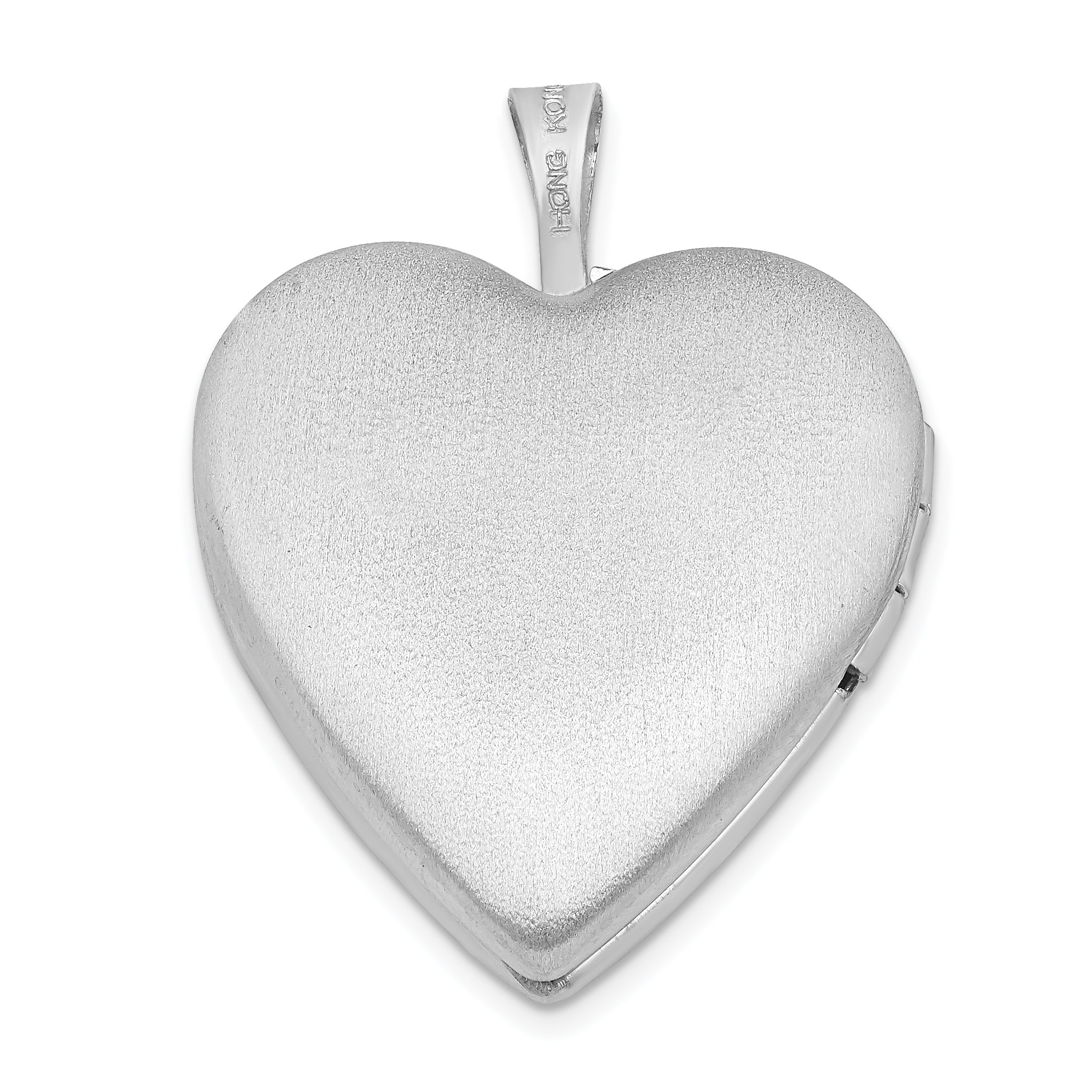 Sterling Silver Rhodium-plated Enameled Flowers & Butterfly Heart Locket