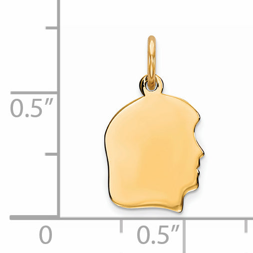 Sterling Silver GP Engraveable Girl Polished Disc Charm