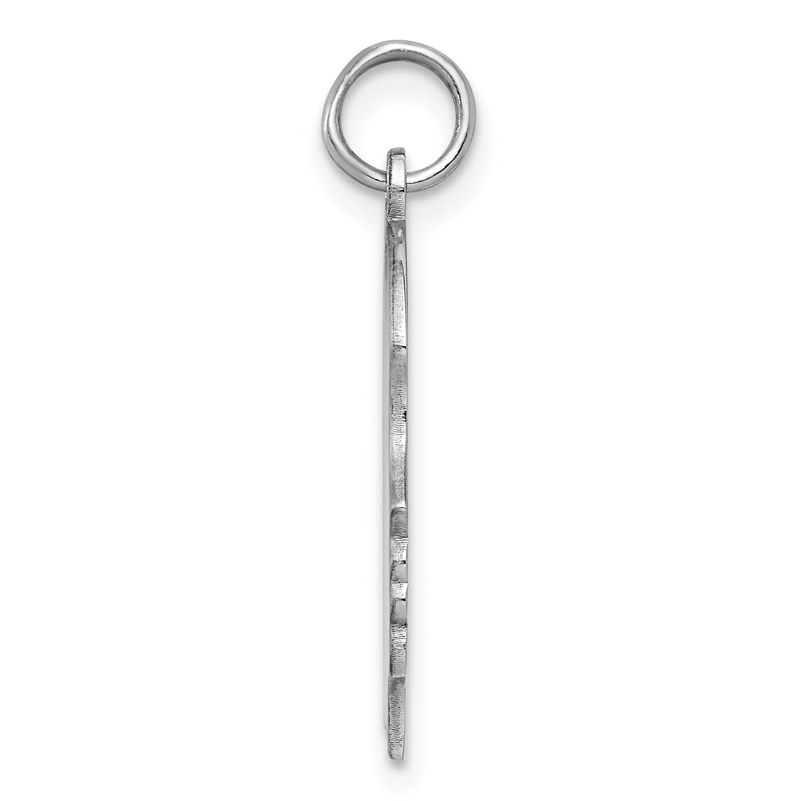 Sterling Silver Rhod-plate Eng. Girl Disc Charm Polish on Front/Back