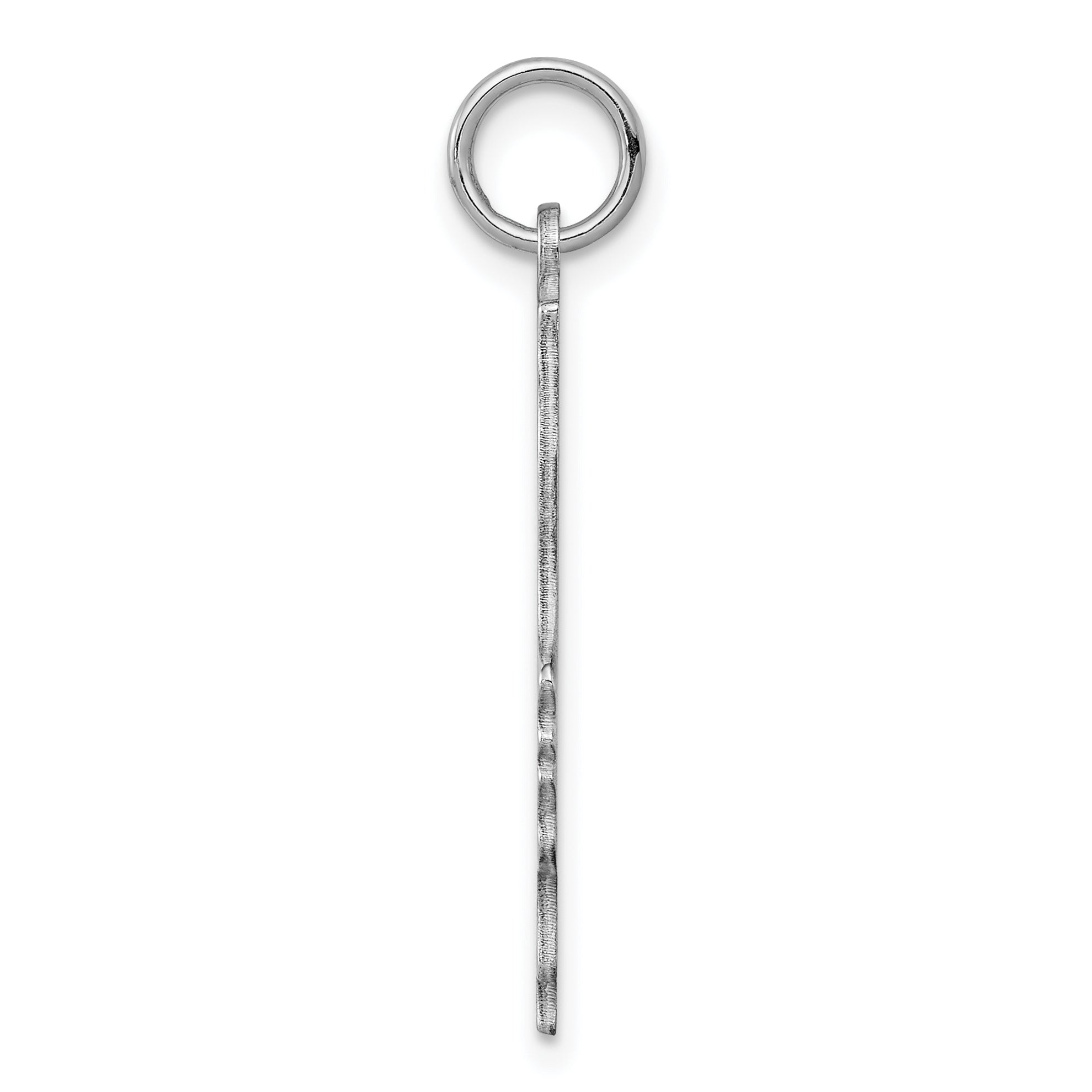 Sterl Silver Rh-plt Engraveable Boy Polished Front/Satin Back Disc Charm