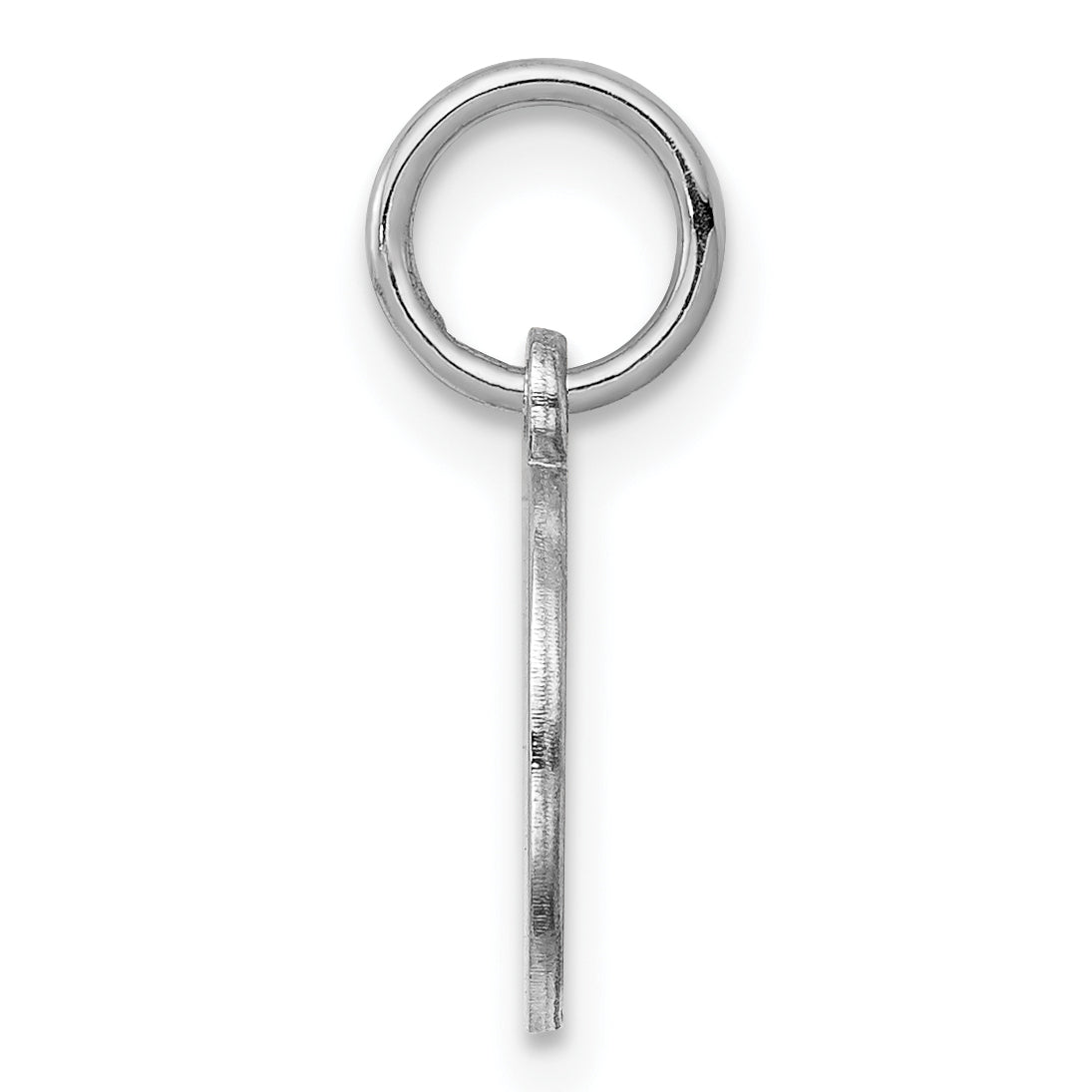 SS Rh-plt Engraveable Round Polished Front/Satin Back Disc Charm