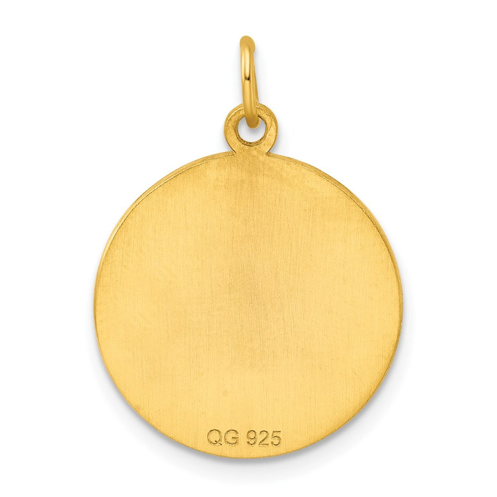 Sterling Silver GP Engraveable Round Polished Disc Charm