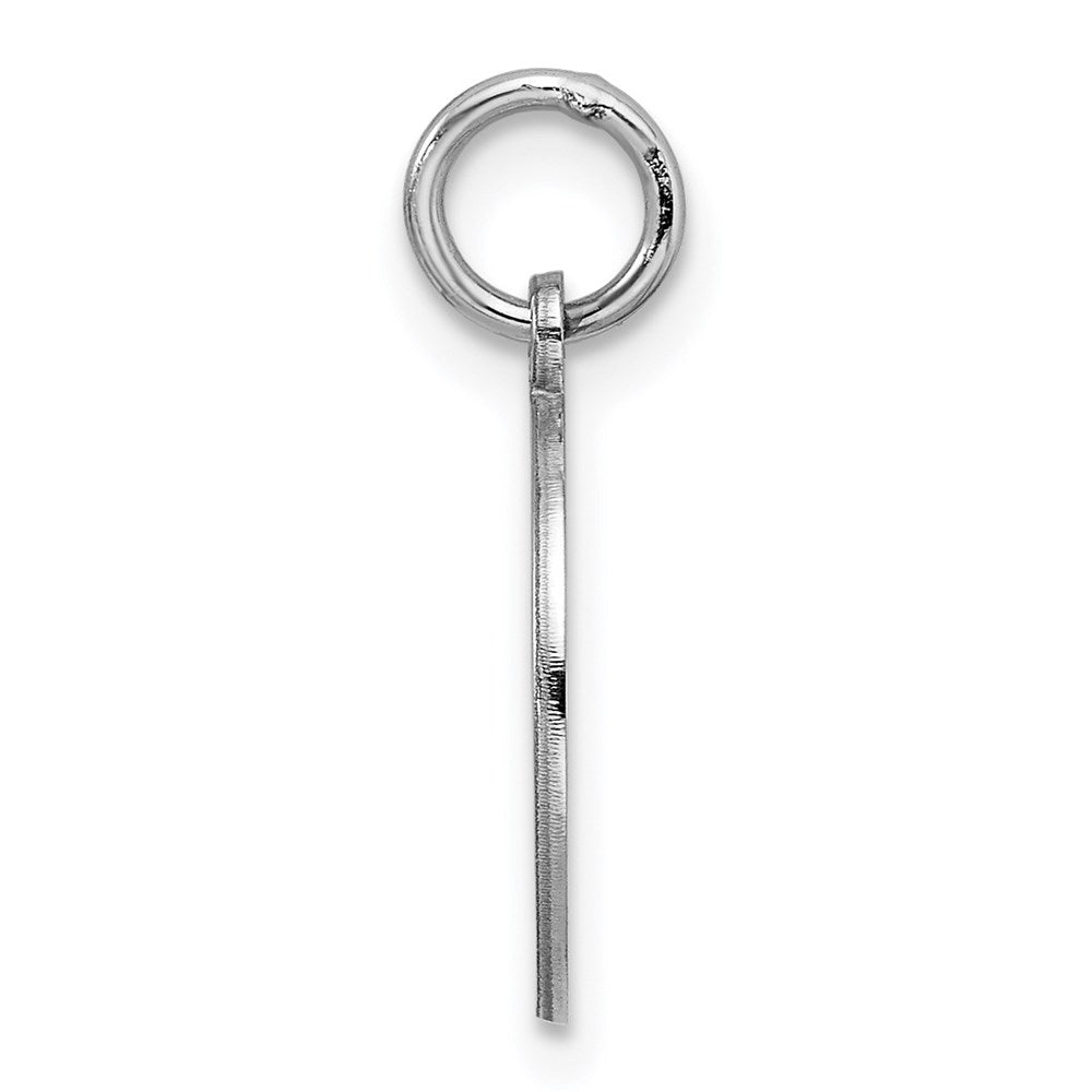 Sterling Silver Rhod-plated Eng. Rnd Polish Front/Satin Back Disc Charm