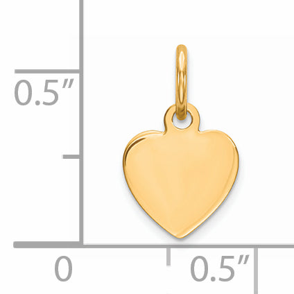 Sterling Silver GP Engraveable Heart Polished Disc Charm