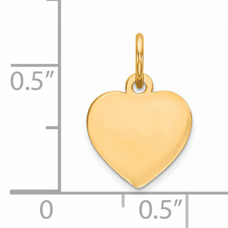 Sterling Silver GP Engraveable Heart Polished Disc Charm