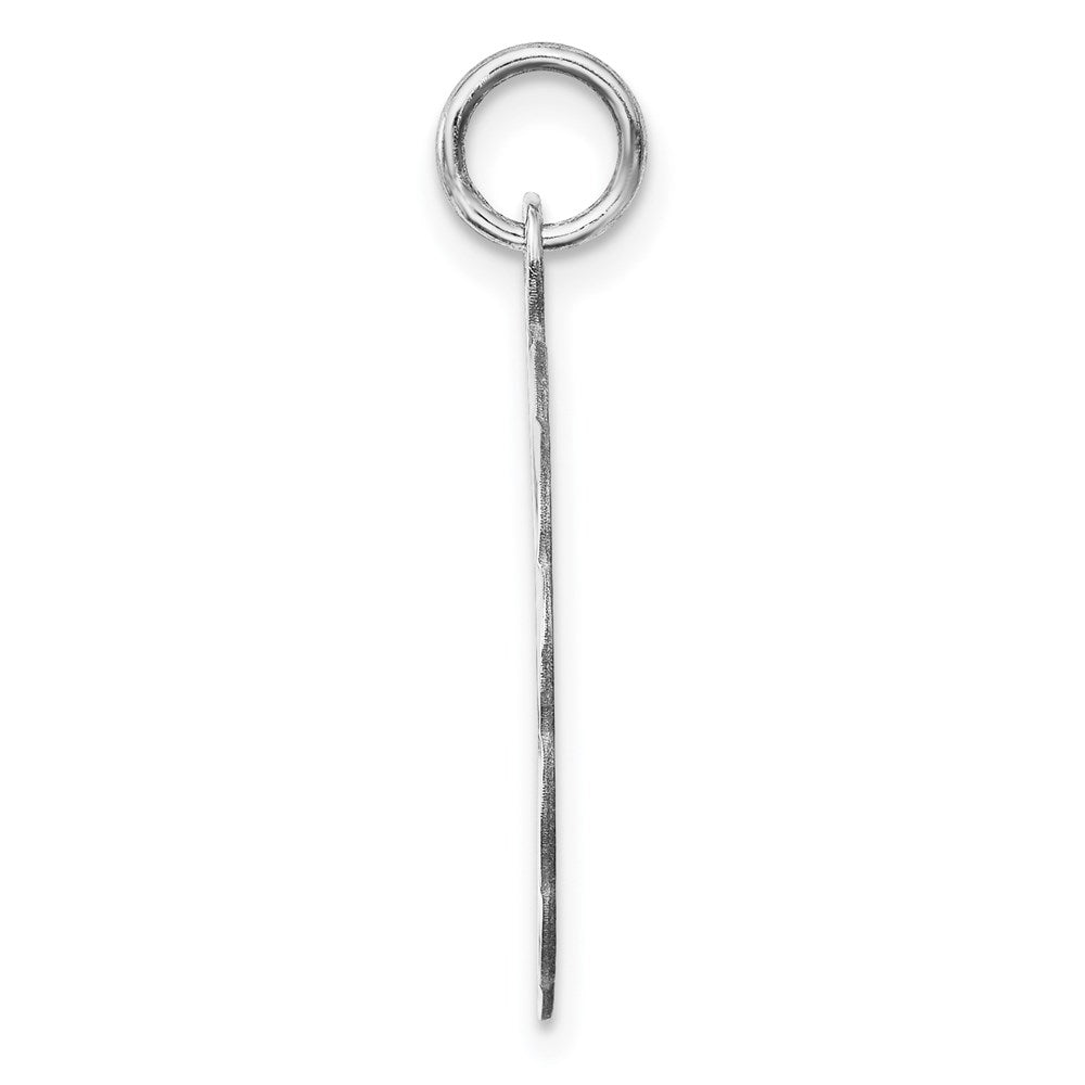 Sterling Silver Rh-plt Engraveable Polished Front/Satin Back Disc Charm