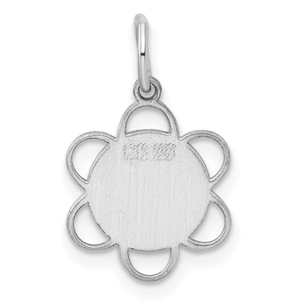Sterling Silver Rhodium-plated Engraveable Disc Charm