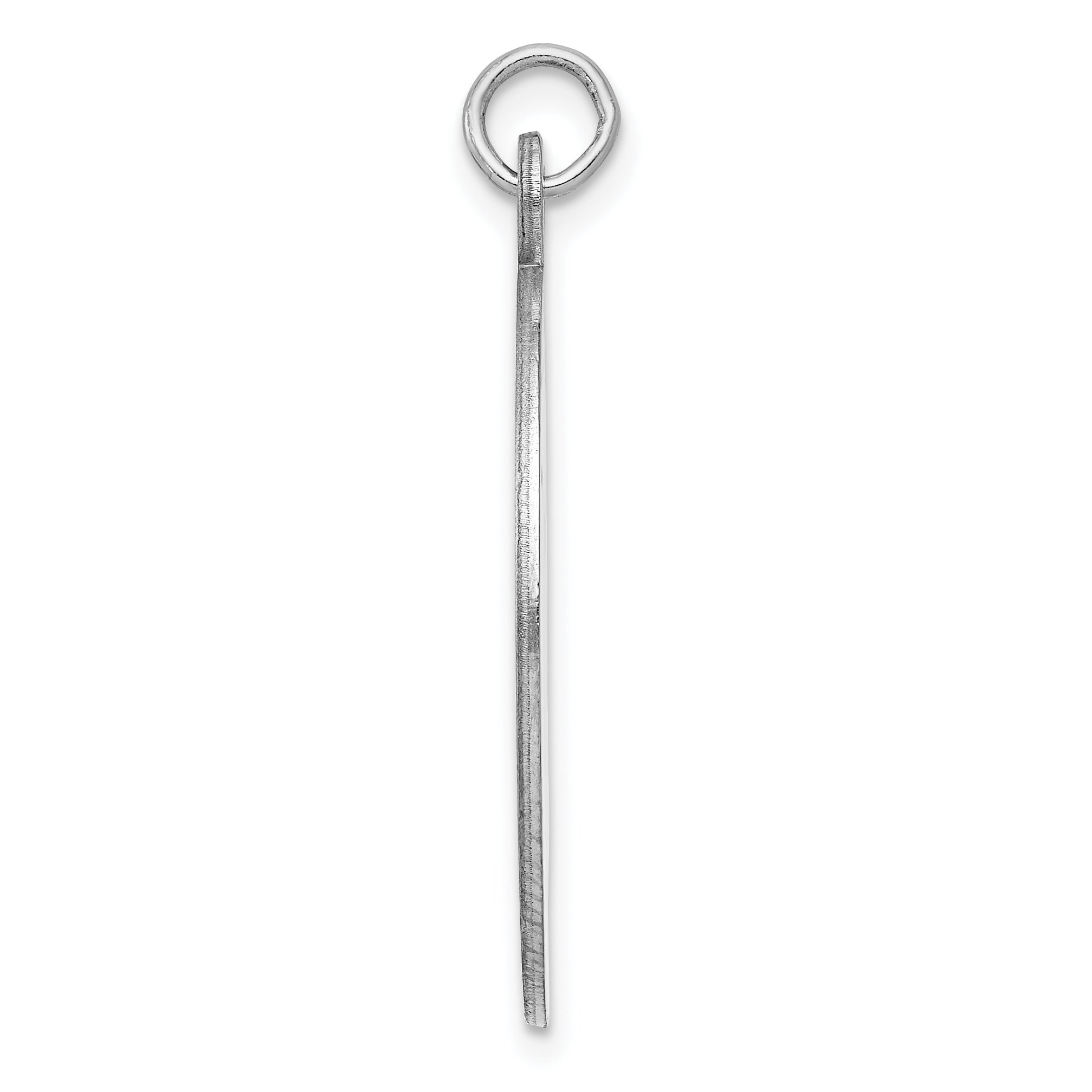 Sterling Silver Rhod-plate Eng. Oval Polish Front/Satin Back Disc Charm