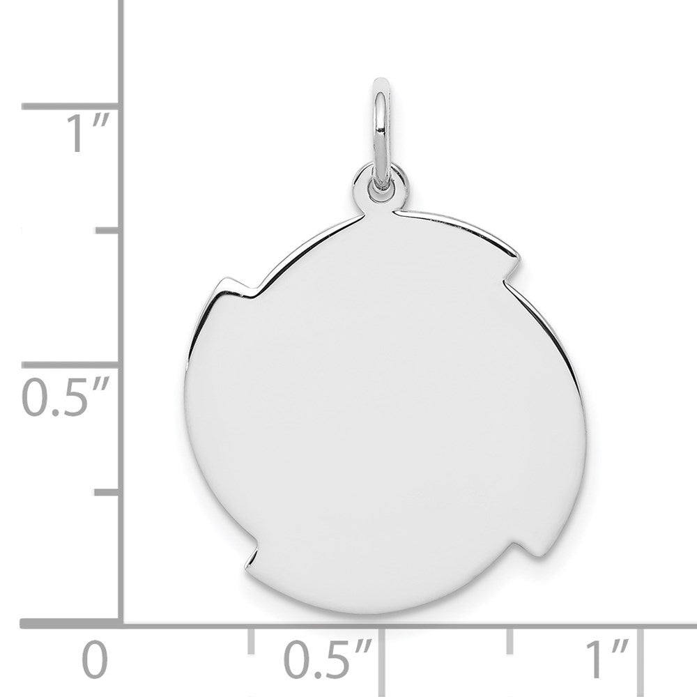 Sterling Silver Rhodium-plated Engraveable Disc Charm