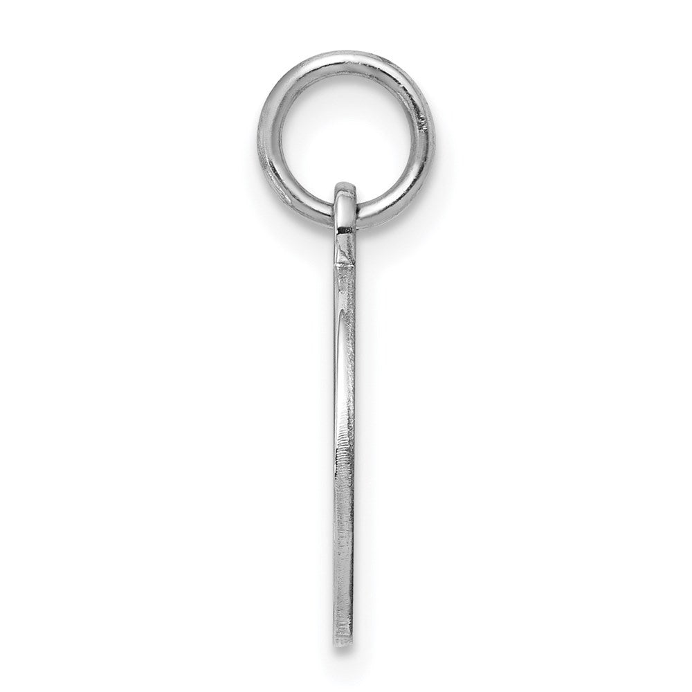 Sterling Silver Rh-plt Engraveable Round Polished Front/Back Disc Charm